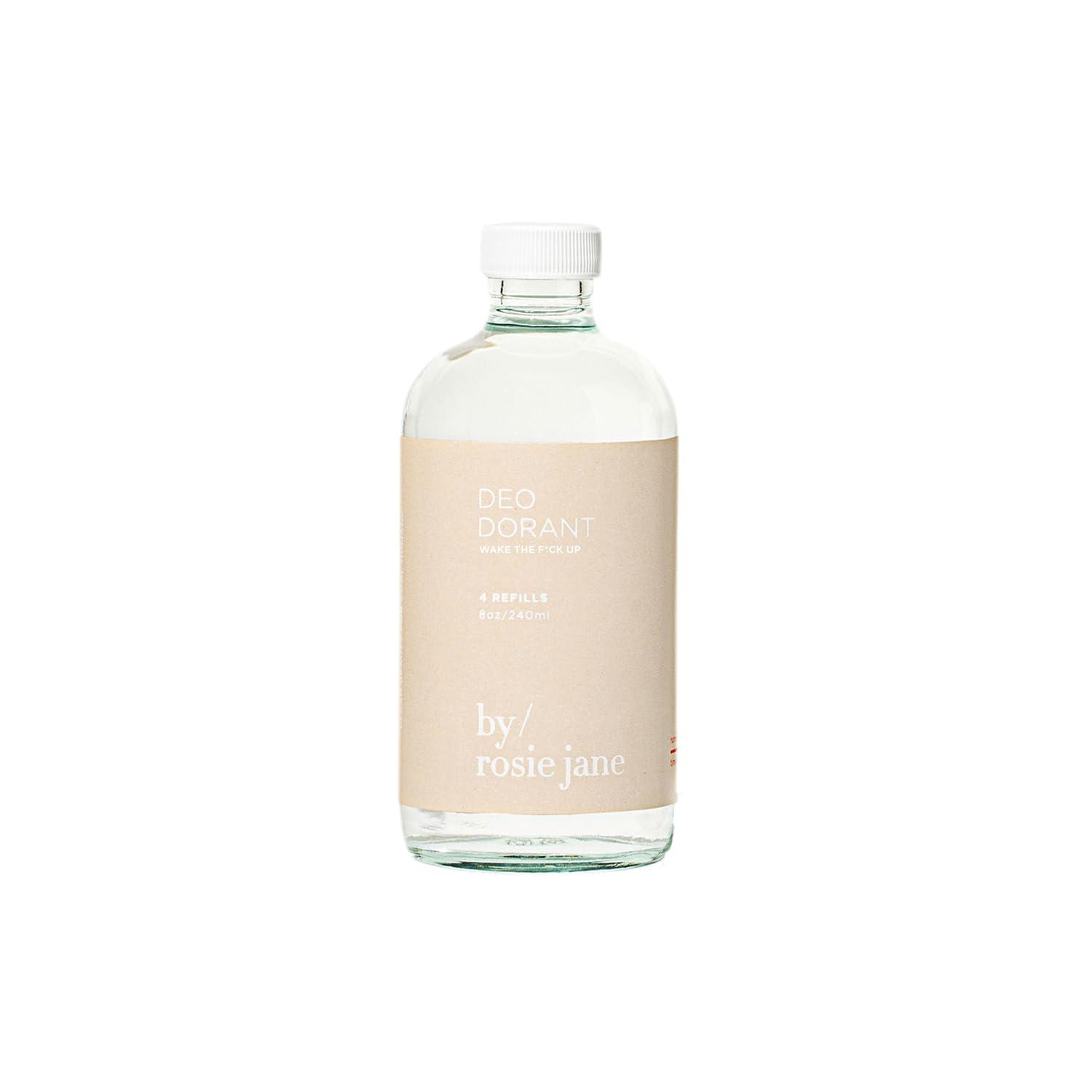 By Rosie Jane Deodorant Refill Wake Up - Lemon Verbena & Grapefruit Scented Natural Deodorant - Zero Residue Spray Deodorant - Baking Soda & Aluminum Free Deodorant (8 oz) Deodorant Refill - Wake the F*ck Up (Grapefruit)