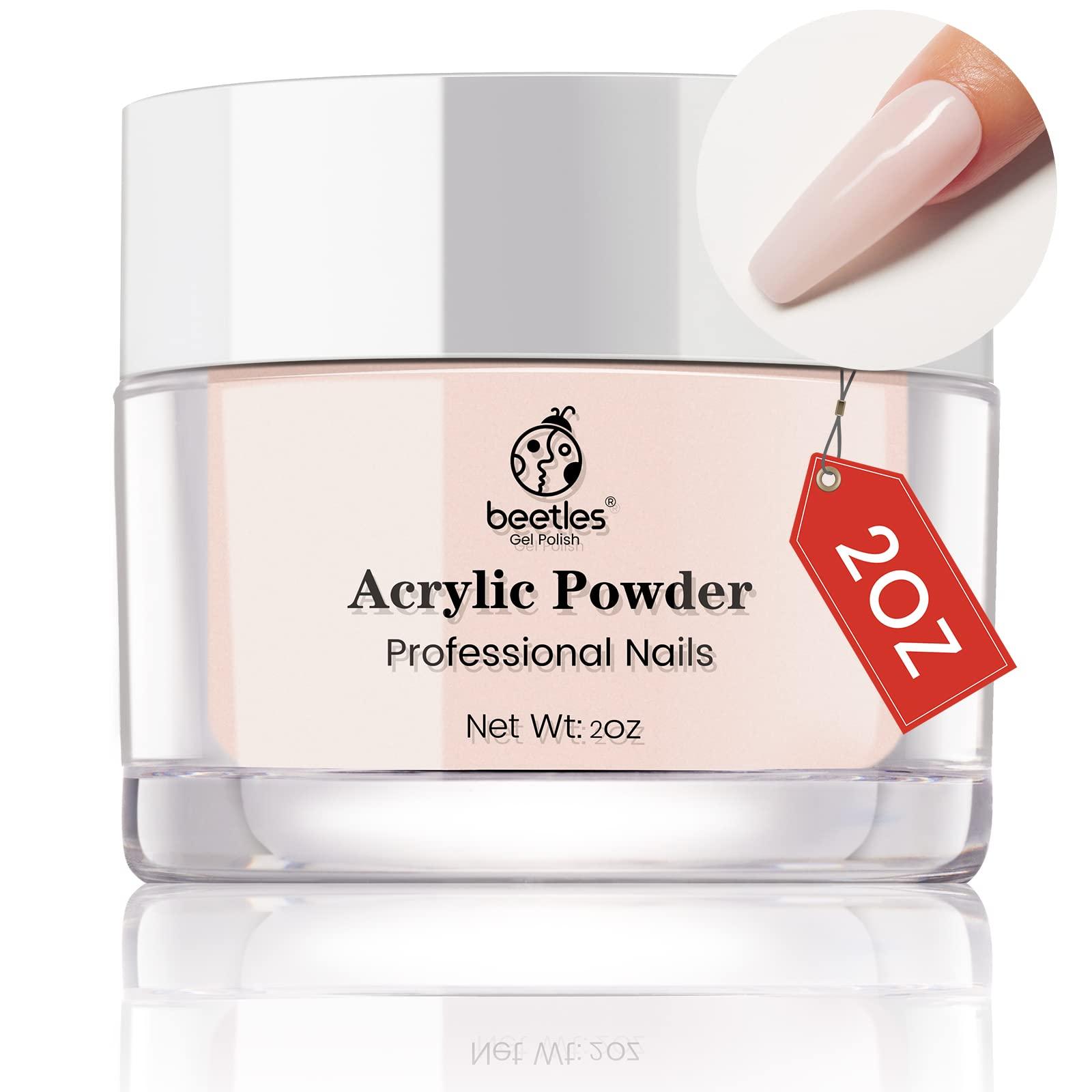 Beetles Professional Acrylic Nail Powder Peach Color Nude Acrylic Powder 2 Oz  Without Monomer Acrylic Nail Liquid 2 Ounce (Pack of 1) Peach